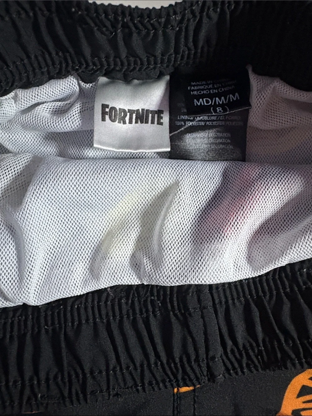 Boys (M) Black Fortnite Logo Swim Shorts